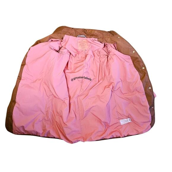 J. Crew Signature Quilted Puffer Jacket Patch Pockets Brown/Pink Size M - Picture 7 of 9